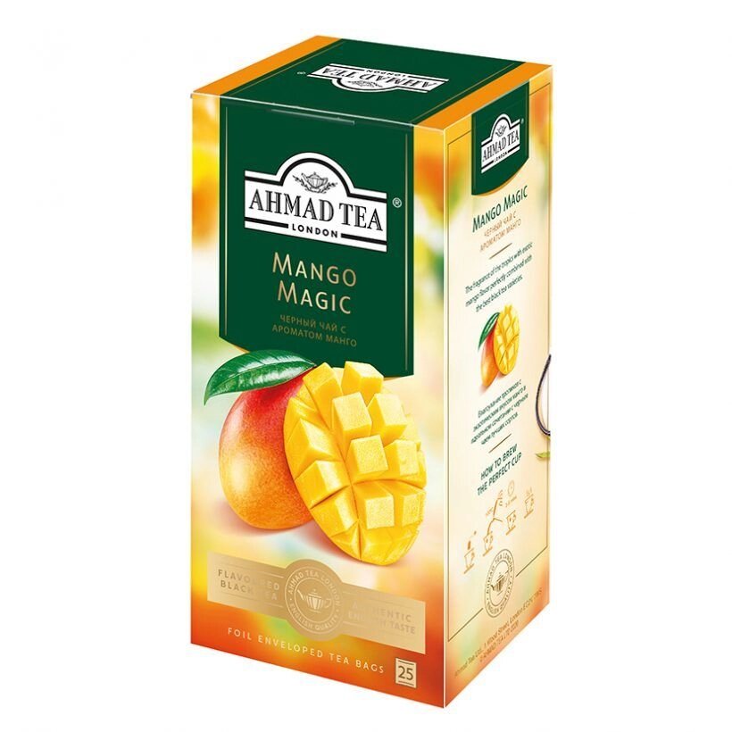 Чай "Ahmad Tea Mango Magic", 25 пакетиков x1.5 гр, черный, с ароматом манго от компании «Офистон маркет» - фото 1