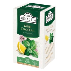 Чай "Ahmad Tea" Mint Cocktail, 20 пакетиков x2 г, фруктовый, травяной
