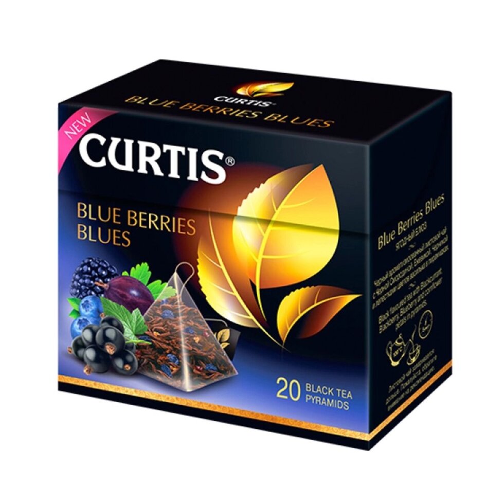 Чай "Curtis" Blue Berries Blues, 20 пакетиковx1.7 г, черный от компании «Офистон маркет» - фото 1