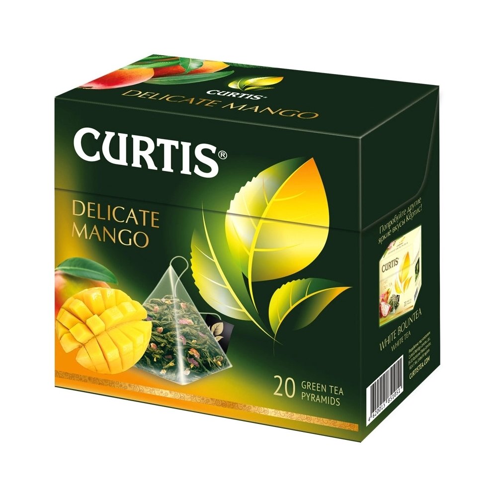 Чай "Curtis" Delicate Mango, 20 пакетиков x1.8 г, зеленый от компании «Офистон маркет» - фото 1