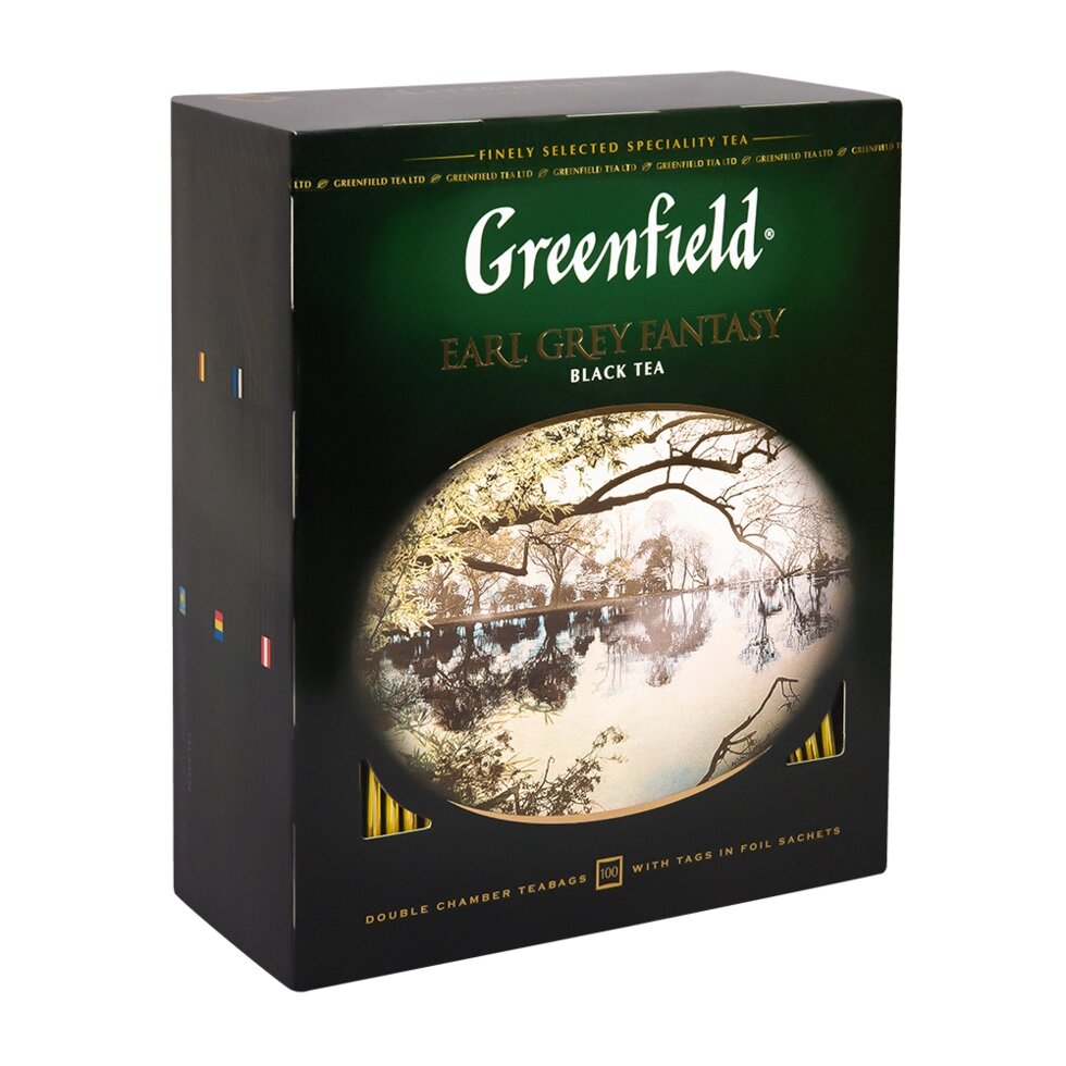 Чай "Greenfield" Earl Grey Fantasy, 100 пакетиков x2 г, черный от компании «Офистон маркет» - фото 1