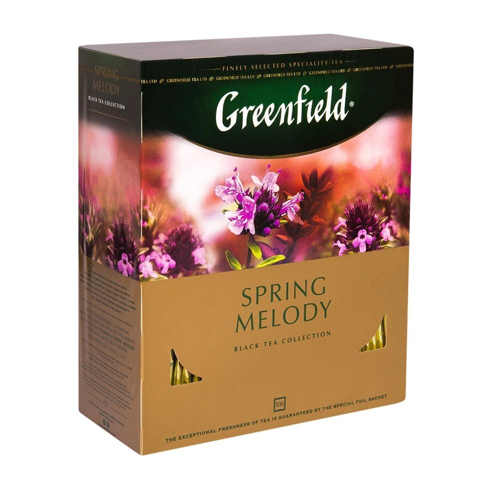 Чай "Greenfield" Spring Melody, 100 пакетиков 2г, черный от компании «Офистон маркет» - фото 1