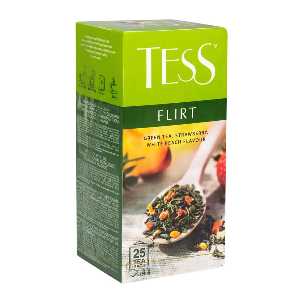 Чай "Tess" Flirt, 25 пакетиковx1.5 г, зеленый от компании «Офистон маркет» - фото 1