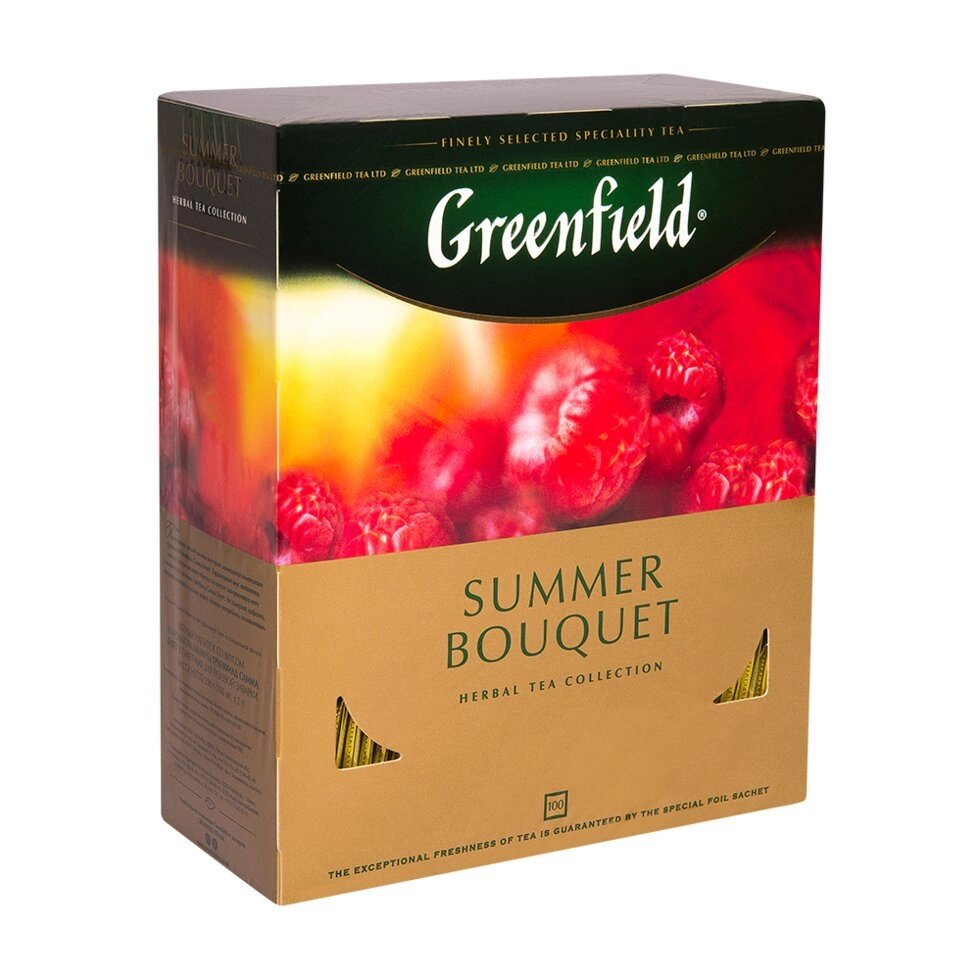 Чайный напиток "Greenfield" Summer Bouquet, 100 пакетиков x2 г, фруктовый, травяной от компании «Офистон маркет» - фото 1