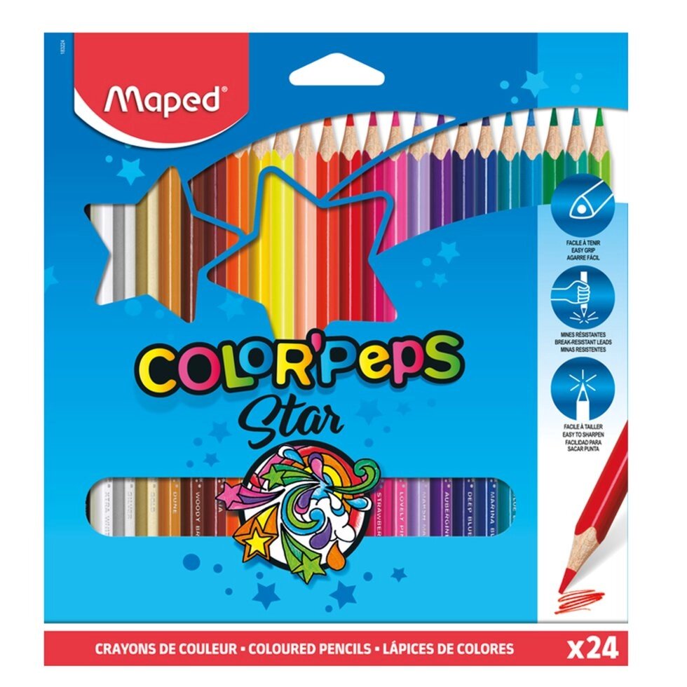 Цветные карандаши Maped "Color Peps", 24 цвета от компании «Офистон маркет» - фото 1