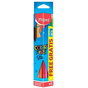 Цветные карандаши Maped "Color Peps"точилка, 12 цветов
