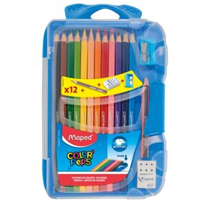 Цветные карандаши Maped "Color Peps"точилка + ластик + простой карандаш, 12 цветов