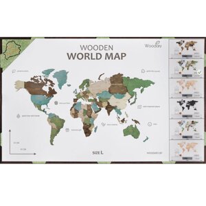 Декор на стену "Карта мира" многоуровневый на стену, L 3139, цветной, 60x105 см