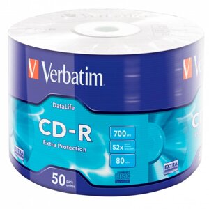 Диск Verbatim "Extra Protection", CD-R, 0.7 гб, пэт-упаковка, 50 шт