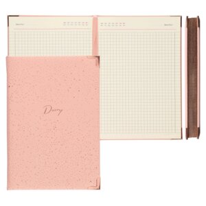 Ежедневник недатированный "FIORENZO Shine", A5, 168 листов, в клетку, розовый, срез бронза