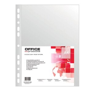 Файл (папка-карман) Office products", A4, 100 шт, 40 мкм, прозрачный