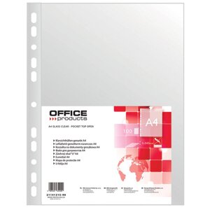 Файл (папка-карман) Office products", A4, 100 шт, 45 мкм, прозрачный