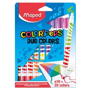 Фломастеры двухсторонние Maped "Duo Color Peps", 10 шт
