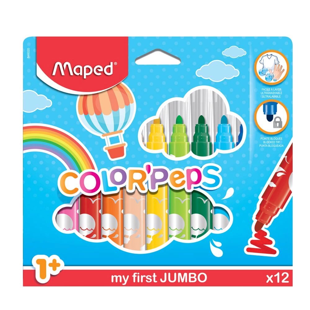 Фломастеры Maped "Color Peps Jumbo", 12 шт от компании «Офистон маркет» - фото 1