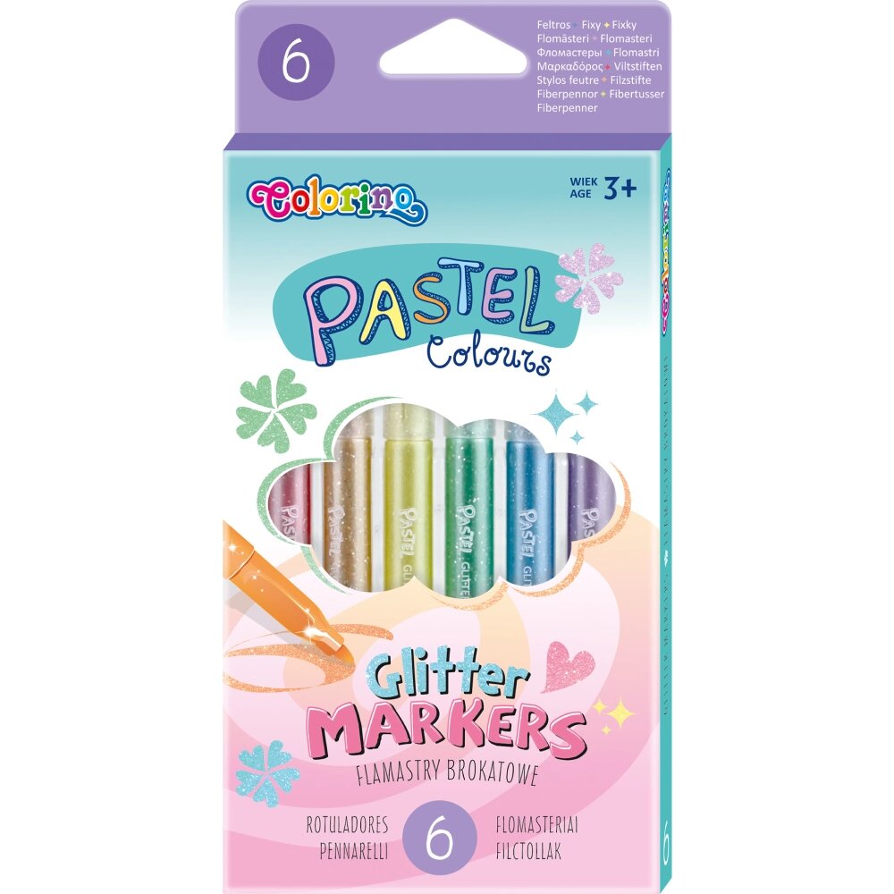 Фломастеры "Pastel", с блестками, 6 шт от компании «Офистон маркет» - фото 1