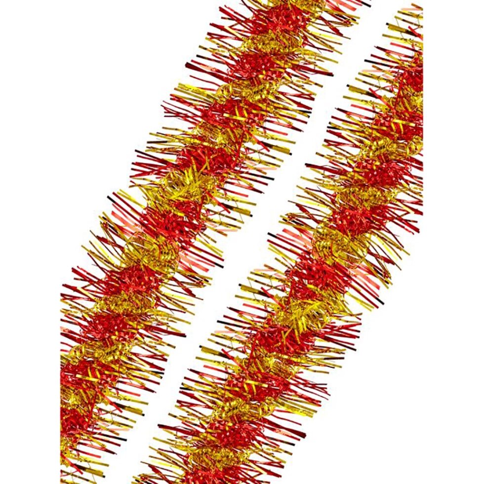 Гирлянда-мишура, d9 смx2 м, красный с золотом от компании «Офистон маркет» - фото 1