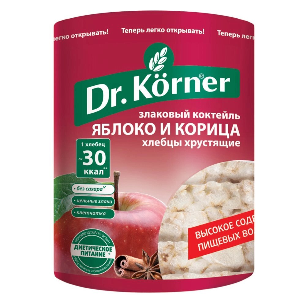 Хлебцы "Dr. Korner" со вкусом яблока с корицей, 90 г от компании «Офистон маркет» - фото 1