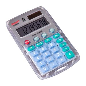 Калькулятор карманный Rebell "Starlet BX", 8-разрядный, серо-бирюзовый