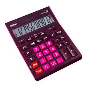 Калькулятор настольный Casio "GR-12", 12-разрядный, бордовый