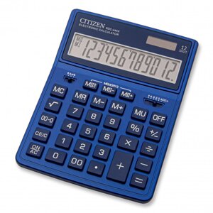 Калькулятор настольный CITIZEN "SDC-444X", 12-разрядый, темно-синий