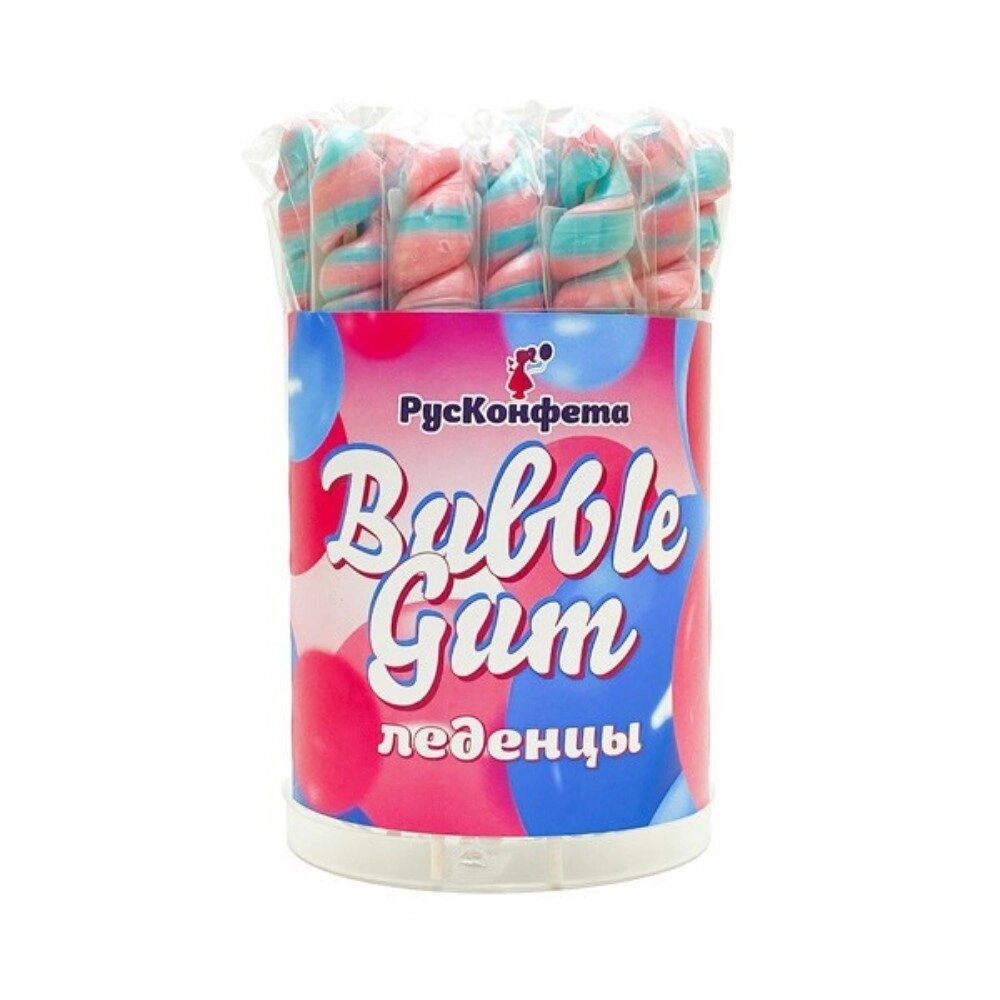 Карамель леденцовая "Bubble Gum", на палочке, со вкусом бабл гам, 25 шт x 20 гр от компании «Офистон маркет» - фото 1