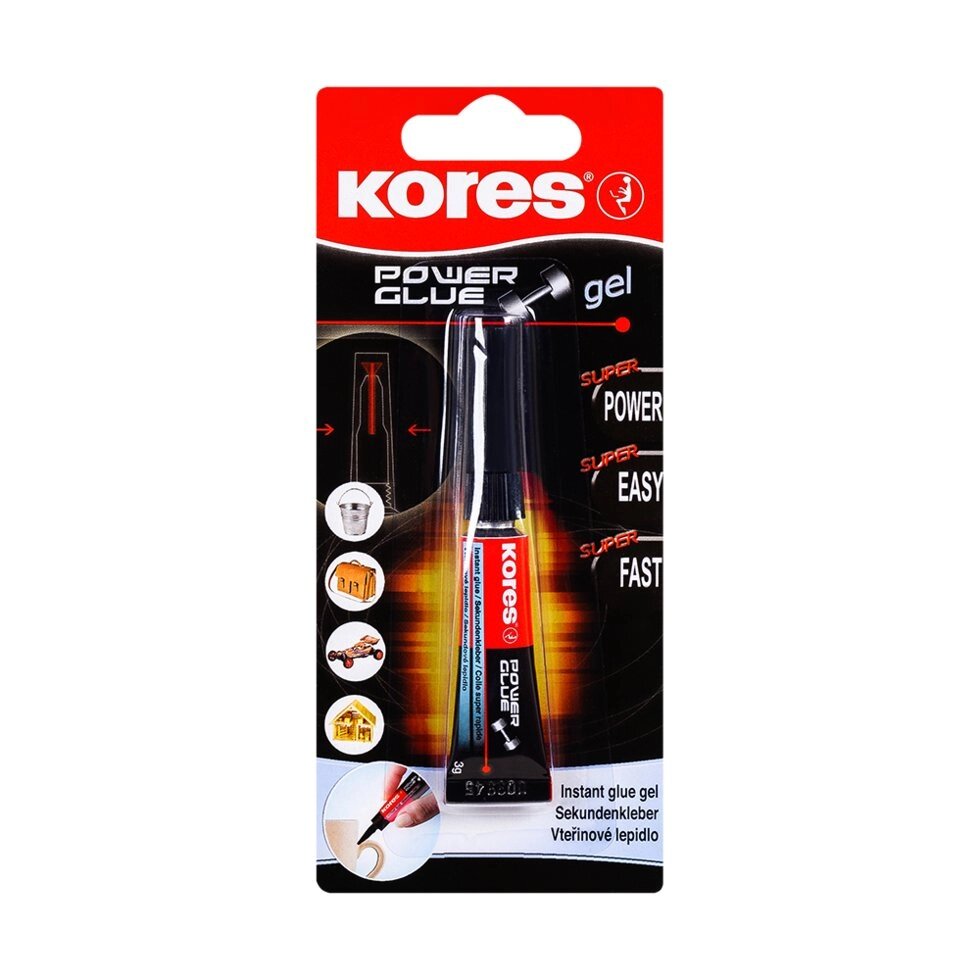 Клей универсальный "Kores Powerglue GEL", 3 г от компании «Офистон маркет» - фото 1