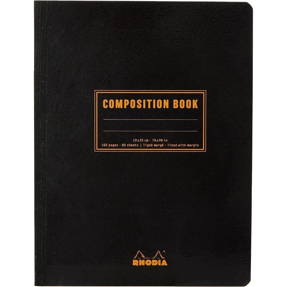 Книга для записей "Rhodia Classic", B5, 190x250 мм, 80 листов, в линейку, черный от компании «Офистон маркет» - фото 1