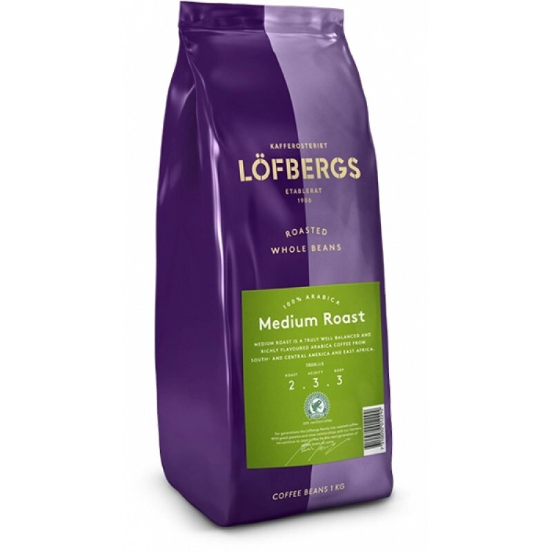 Кофе "Lofbergs" Medium Roast, зерновой, 1000 г от компании «Офистон маркет» - фото 1