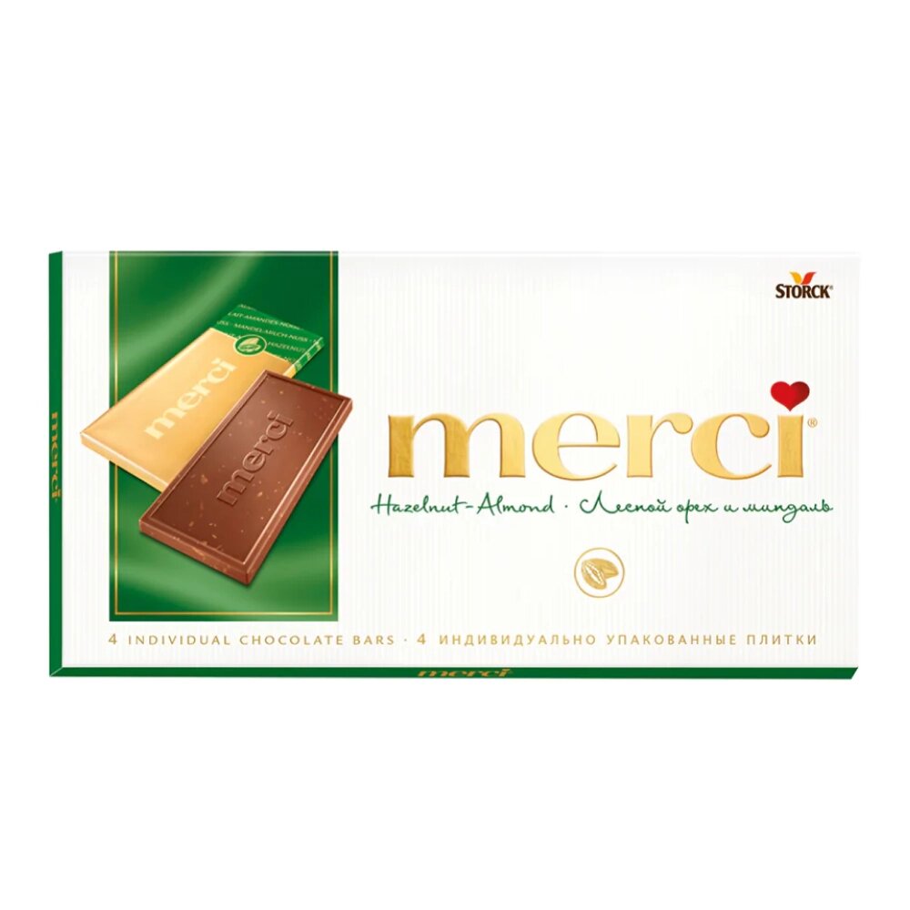 Конфеты "Merci", 100 г, с дробленым лесным орехом и миндалем от компании «Офистон маркет» - фото 1