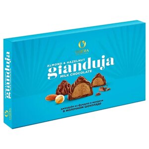 Конфеты шоколадные "O`Zera Gianduja Almond & Hazelnut" с ореховой начинкой, в молочном шоколаде, 220 г