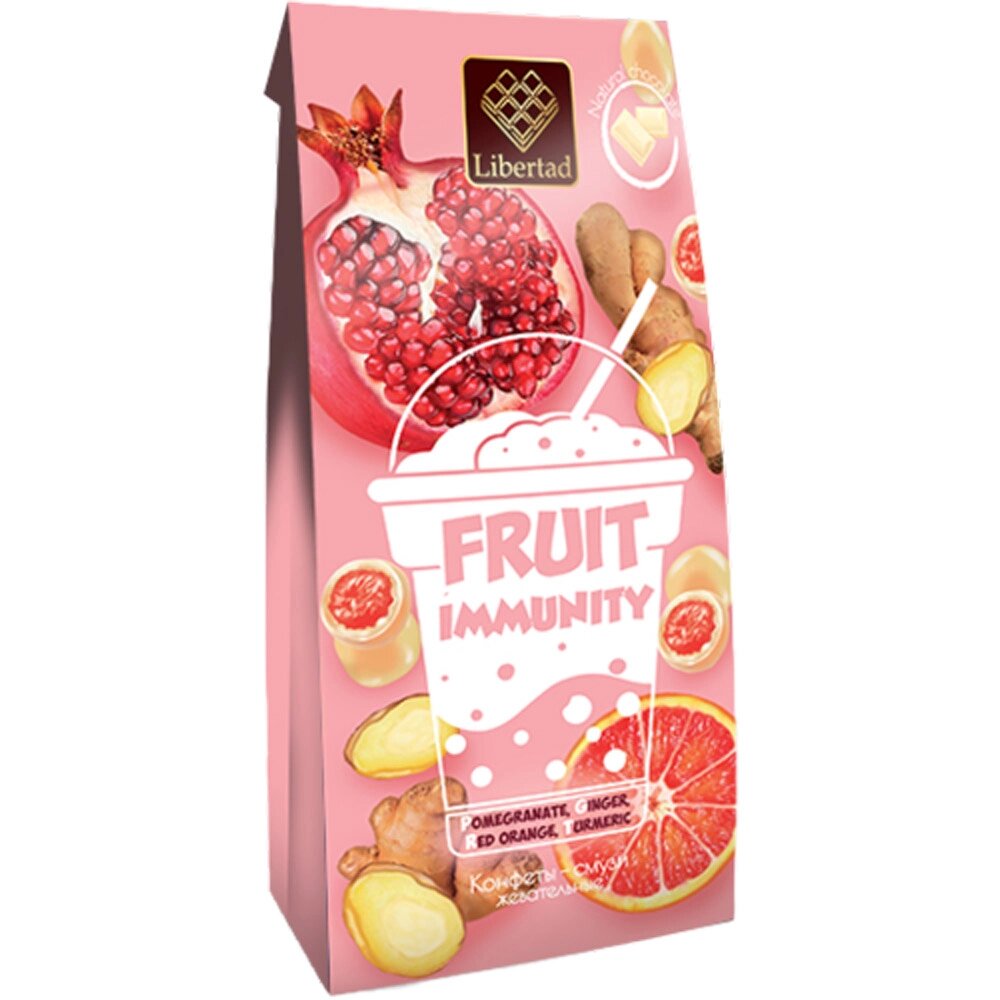 Конфеты жевательные "Libertad. Fruit Immunty", 75 г, в белом шоколаде от компании «Офистон маркет» - фото 1