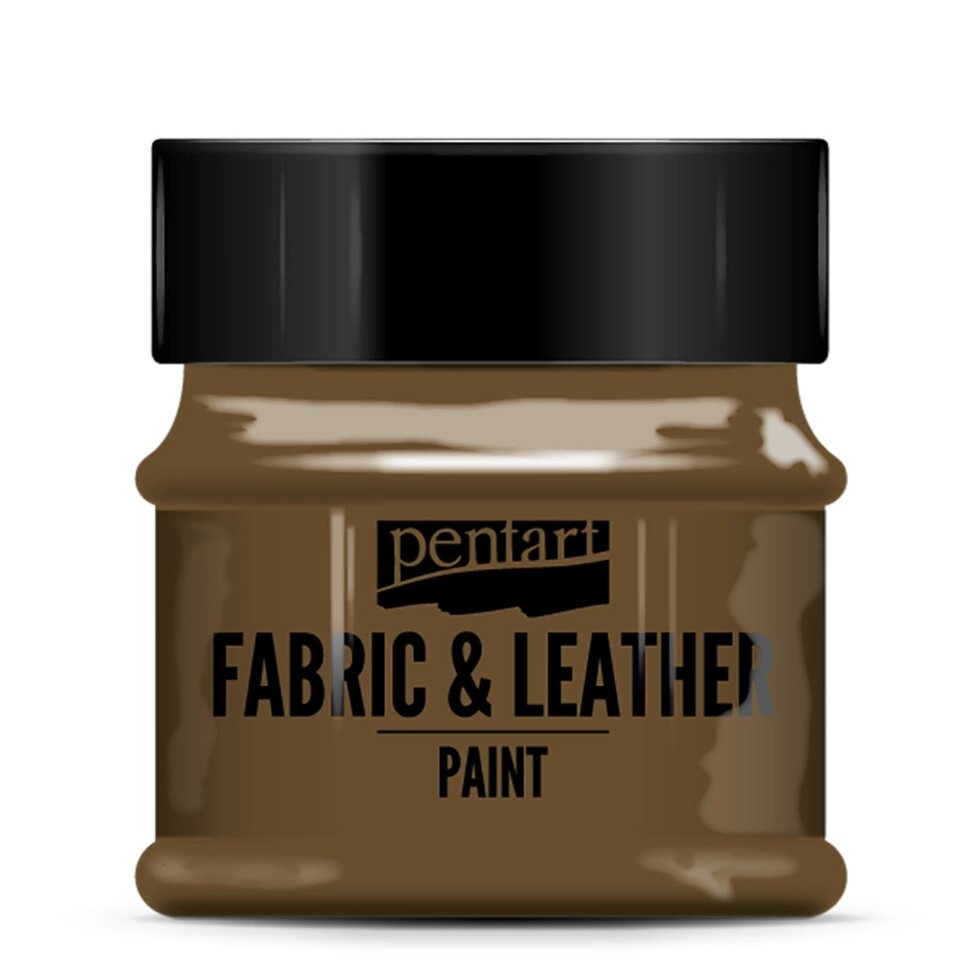 Краска для текстиля "Pentart Fabric & Leather paint", 50 мл, темно-коричневый от компании «Офистон маркет» - фото 1