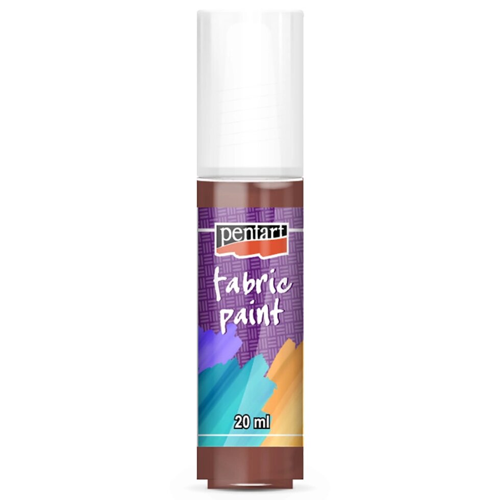 Краски для текстиля "Pentart Fabric paint", 20 мл, темно-коричневый от компании «Офистон маркет» - фото 1