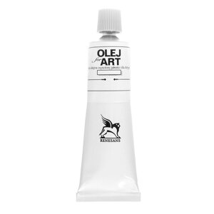 Краски масляные Renesans "Oils for art", 02 белила титановые, 60 мл, туба