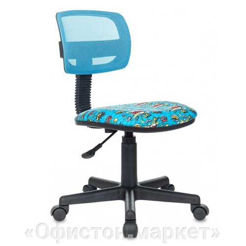 Кресло детское Бюрократ CH-299, ткань, сетка, пластик, голубой