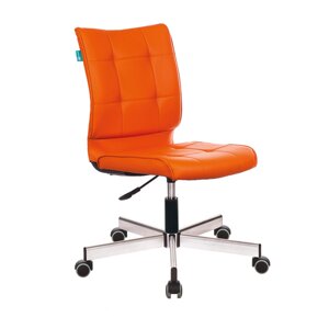 Кресло для персонала "Бюрократ CH-330M", экокожа, металл, оранжевый