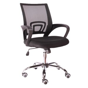 Кресло для персонала "EVERPROF EP-696", ткань, сетка, хром, черный