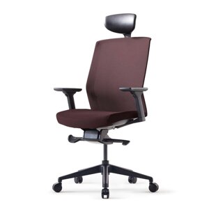 Кресло для руководителя BESTUHL "J1", сетка, ткань, пластик, коричневый