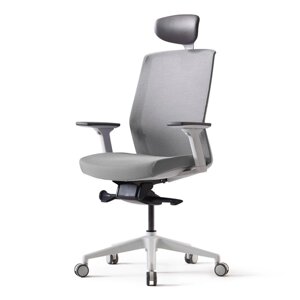 Кресло для руководителя BESTUHL "J1", сетка, ткань, пластик, серый