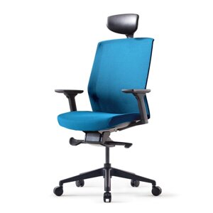 Кресло для руководителя BESTUHL "J1", сетка, ткань, пластик, синий