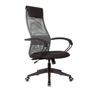Кресло для руководителя Бюрократ "CH-607 TW-04", Neo Black, сетчатая ткань, темно-серый