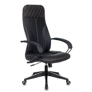 Кресло для руководителя Бюрократ CH-608/ECO, эко. кожа, пластик, черный