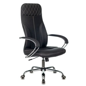 Кресло для руководителя Бюрократ CH-608SL/ECO, эко. кожа, металл, черный