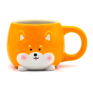 Кружка керамическая "Corgi", 450 мл, оранжевый