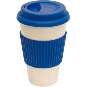 Кружка термическая "Geo Cup", бамбук, силикон, пластик, 400 мл, белый, синий