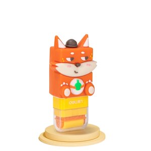 Ластик Deli "Fox", роллер, оранжевый, блистер