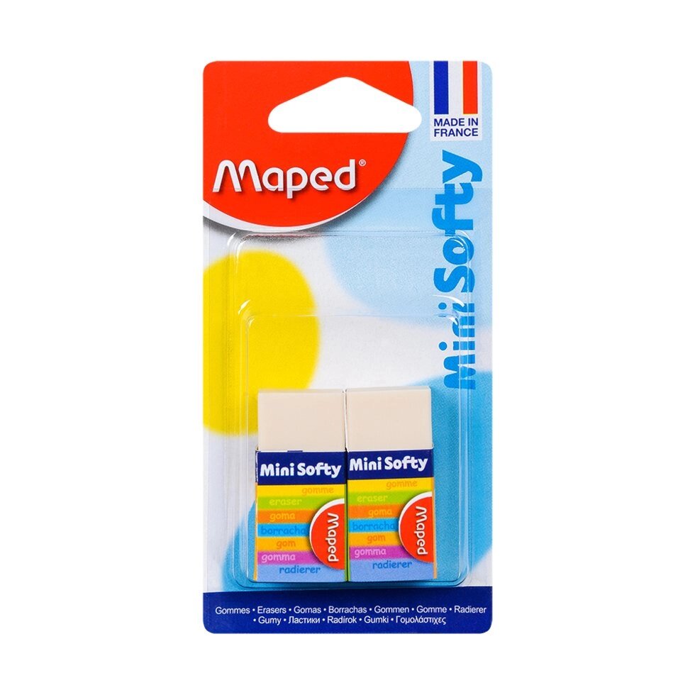 Ластик Maped "Softy", 2 шт, белый, блистер, (029839) от компании «Офистон маркет» - фото 1