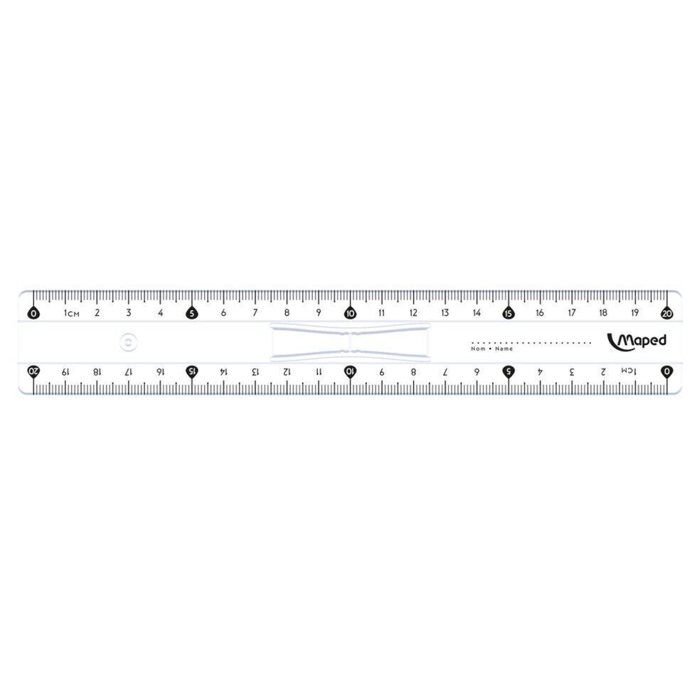 Линейка Maped "Кристалл", 20 см, с держателем, прозрачный от компании «Офистон маркет» - фото 1
