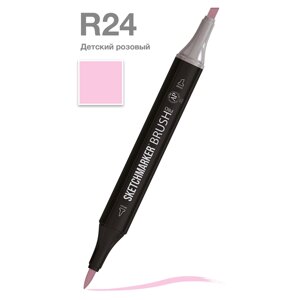 Маркер перманентный двусторонний "Sketchmarker Brush", R24 детский розовый