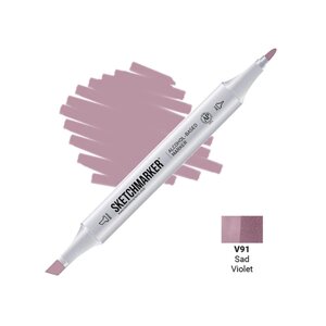 Маркер перманентный двусторонний "Sketchmarker", V91 фиолетовый тусклый